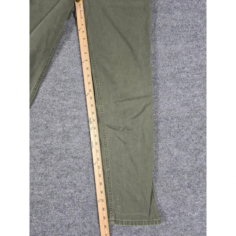 Jones Sport Womens Olive Green‎ Canvas Pants Size 6 High Rise Straight Leg